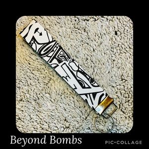 White Graffiti Styled Wristlet